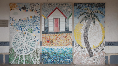 Three mosaics created by local schools