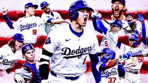 A graphic of Los Angeles Dodgers players