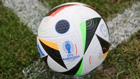 Euro 2024 ball on pitch