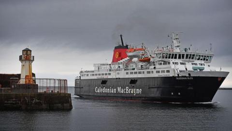 MV Caledonian Isles arriving at Ardrossan Harbour.