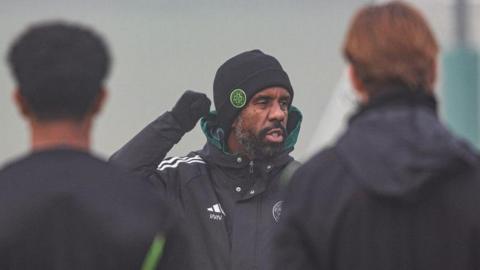 Celtic manager Wilfried Nancy at training 