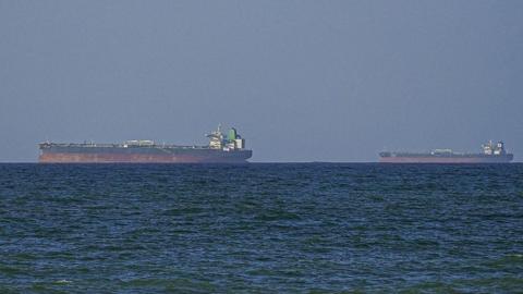 Two tankers heading towards the Strait of Hormuz