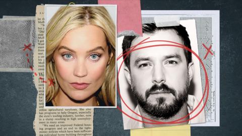 The podcast brand image for Murder They Wrote with Laura Whitmore and Iain Stirling.