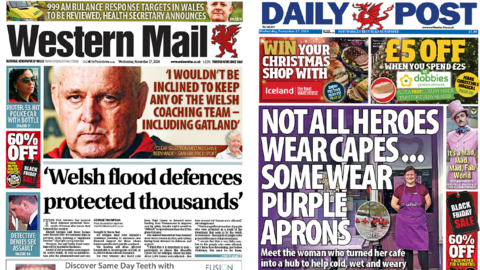 Front pages of the Daily Post and Western Mail