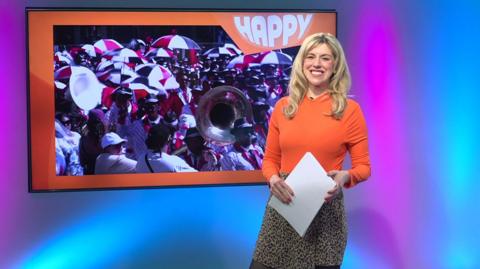 Jenny in the Newsround studio