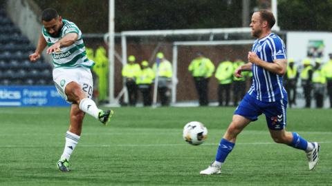 Cameron Carter-Vickers has a shot for Celtic against Kilmarnock