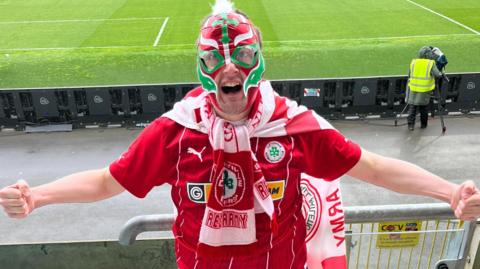 A Cliftonville in full gear for the final