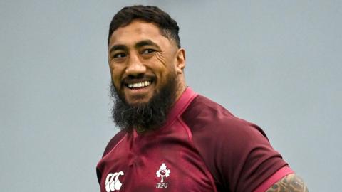 Bundee Aki in action during and Ireland training session