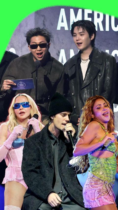 BTS, Madonna, Justin Bieber and Shakira