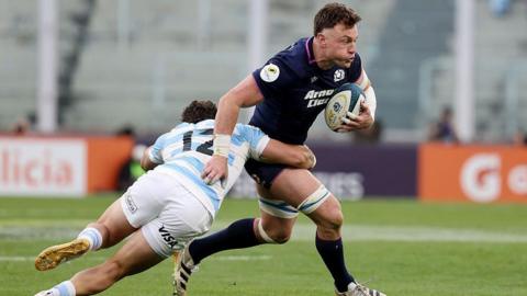 Jack Dempsey in action for Scotland against Argentina