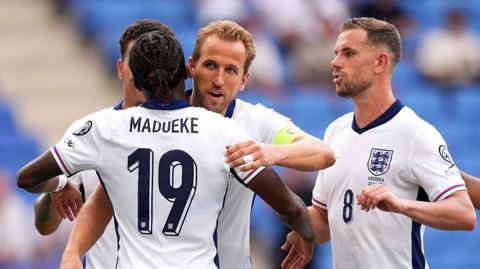 Harry Kane celebrates scoring against Andorra