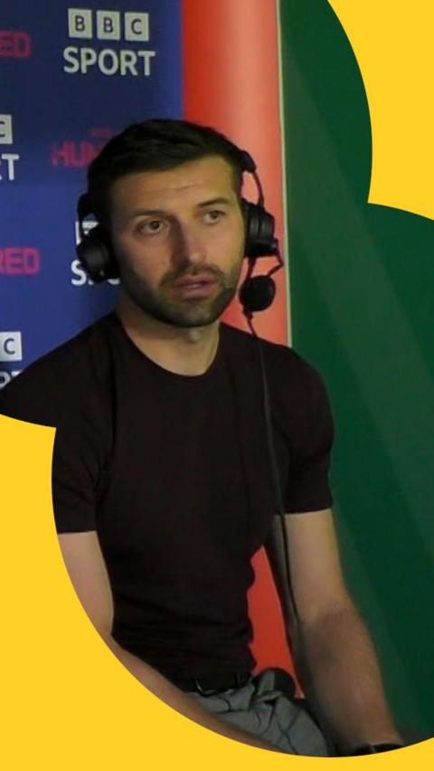 Mark Wood in the commentary booth