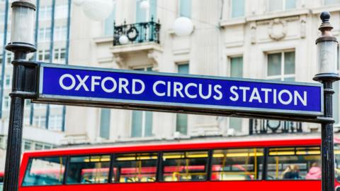 Oxford Circus Underground station sign