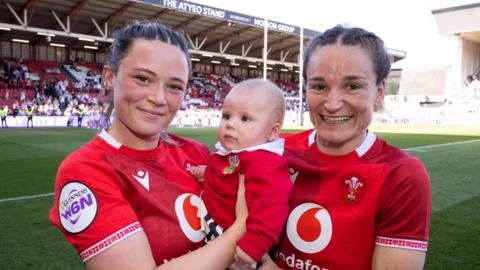 Alisha and Jasmine Joyce with their son Ralphie