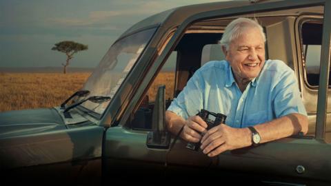 Sir David Attenborough on location while filming for 'Seven Worlds, One Planet'.
