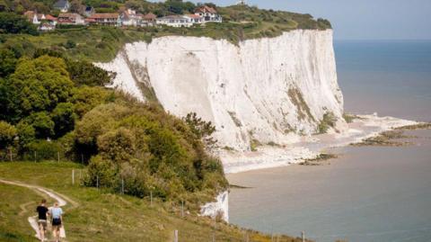 Walkers on the White Cliffs of Dover.