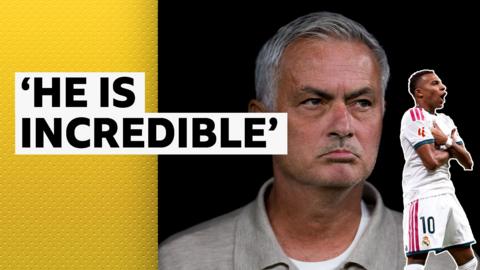 Jose Mourinho and Kylian Mbappe