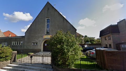 Saint Marina Coptic Church in the sun, where a fire was caused on Friday