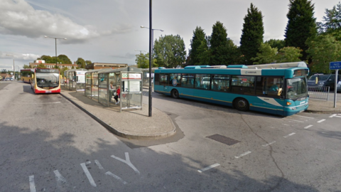 Buses waiting at Swadlincote Bus Station