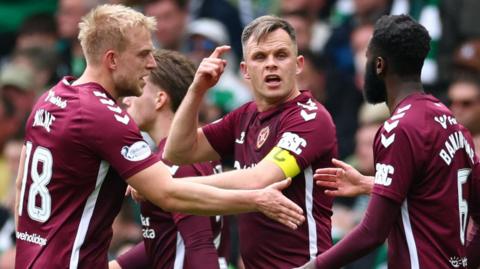 Lawrence Shankland of Hearts celebrates