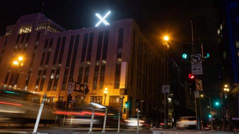 X logo is seen on the top of the headquarters of the messaging platform X, formerly known as Twitter, in downtown San Francisco, California, 30 July, 2023.