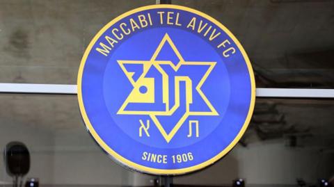 This picture shows the entrance of an official store of Israeli football team Maccabi Tel Aviv, at Bloomfield Stadium in Tel Aviv, 