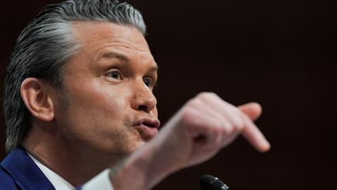 US Defence Secretary Pete Hegseth speaks during a congressional hearing