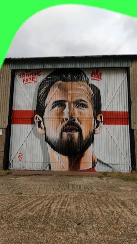 Harry Kane mural in Peterborough