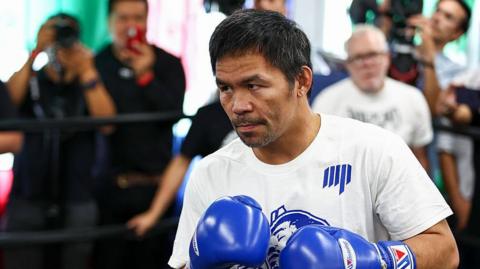 Manny Pacquiao training for his comeback