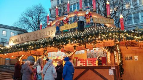 Birmingham Christmas market stalls