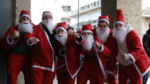 Father Christmases at Brentford