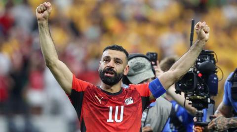 Mo Salah celebrates