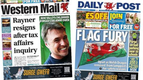 Front pages of the Western Mail and Daily Post