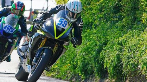 Darryl Tweed leads Michael Sweeney at the Cookstown 100