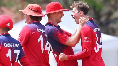 Jersey celebrate a wicket