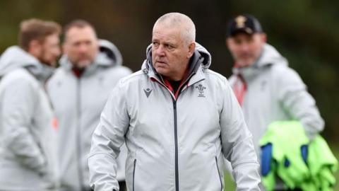 Warren Gatland during Wales training