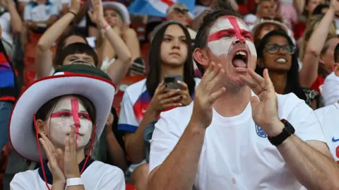 England fans in stadium
