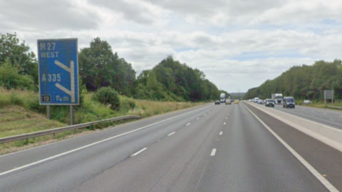 A google maps image of the M3 westbound J13