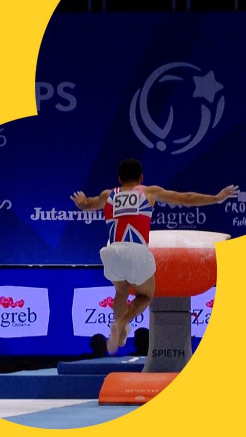 Sol Scott in mid-air during his vault