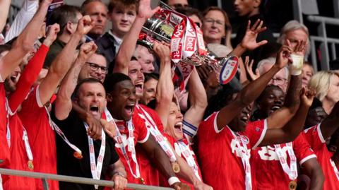 Charlton celebrate winning the play-off final