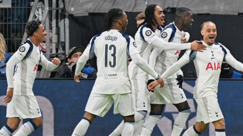 Tottenham celebrate a goal