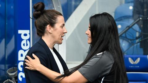 Rangers head coach Leanne Crichton and Hearts counterpart Eva Olid