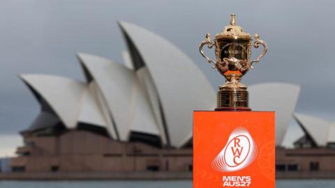 The Rugby World Cup in front of the Sydney Opera House