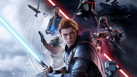 Star Wars Jedi: Fallen Order follows Padawan Cal Kestis (centre) who is on the run from the Galactic Empire.