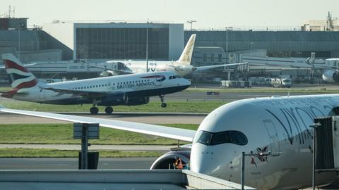 Planes at Heathrow Airport