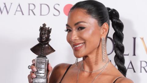 Nicole Scherzinger in the press room after being presented with the Best Actress in a Musical award at the Olivier Awards at the Royal Albert Hall, London. Picture date: Sunday April 14, 2024. PA Photo