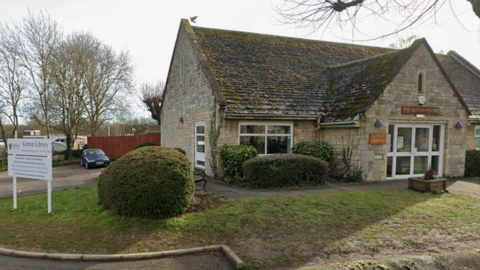 Street view of Ketton Library, on High Street, in Ketton, Rutland.