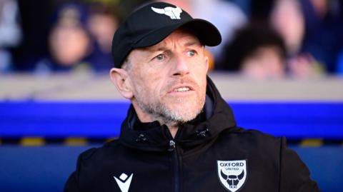 Oxford boss Gary Rowett watching his team from the sidelines