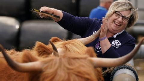 Rosemary Hunter with her Highland cattle