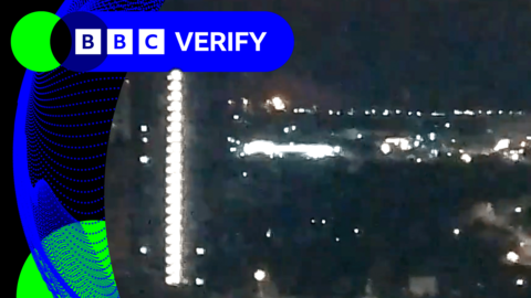 A fire seen in the distance from the Ryazan oil refinery